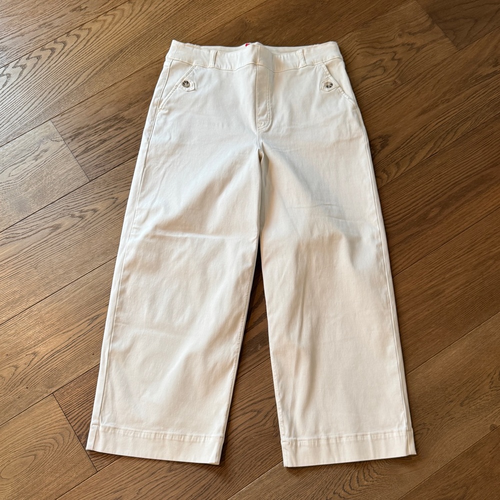 SPANX Wide Leg Pants in Off-White/Cream